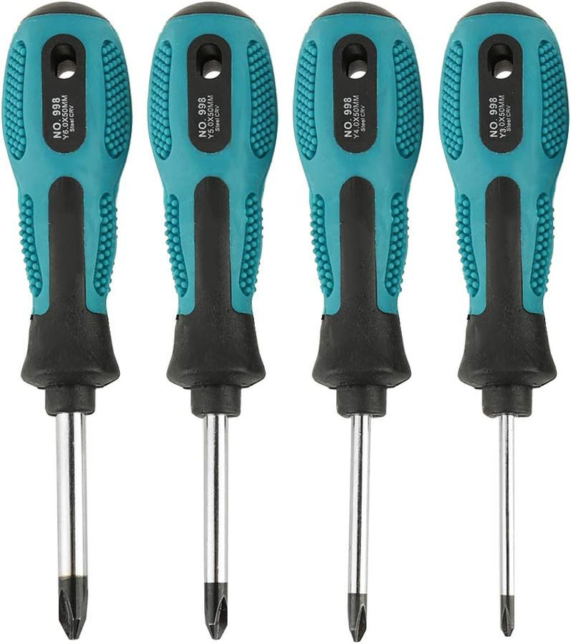 4Pcs Y Type Screwdriver Set Y3 Y4 Y5 Y6 Magnetic Point Tri Screwdriver Multi Function Home Improvement Craft Repair Tools Soft Ergonomic Handle image number 4