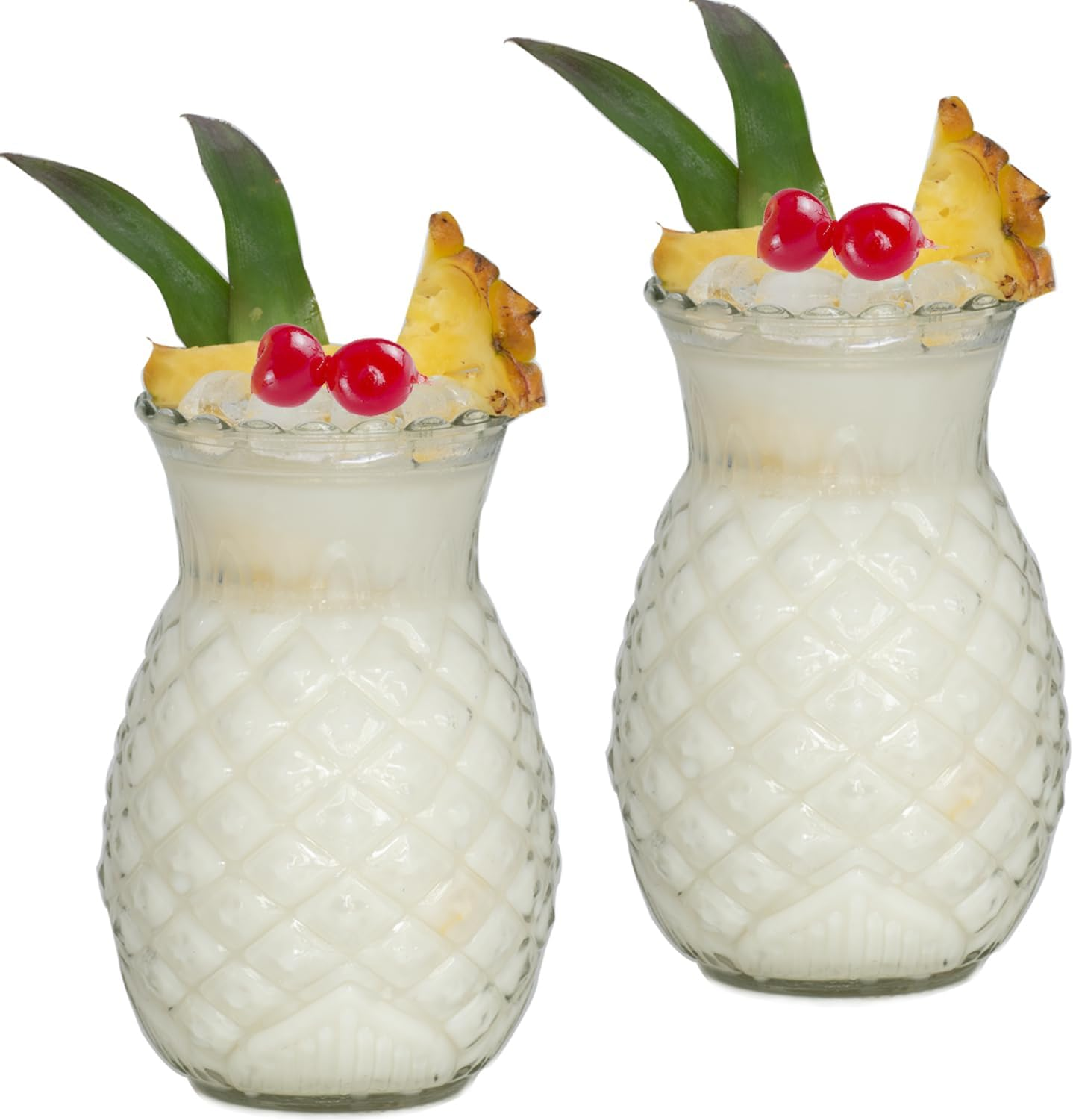 Set of 2 Pineapple Cocktail Glasses, 20 Ounce/570Ml Fun Cocktail Jars Tiki Cups for Bar, Party