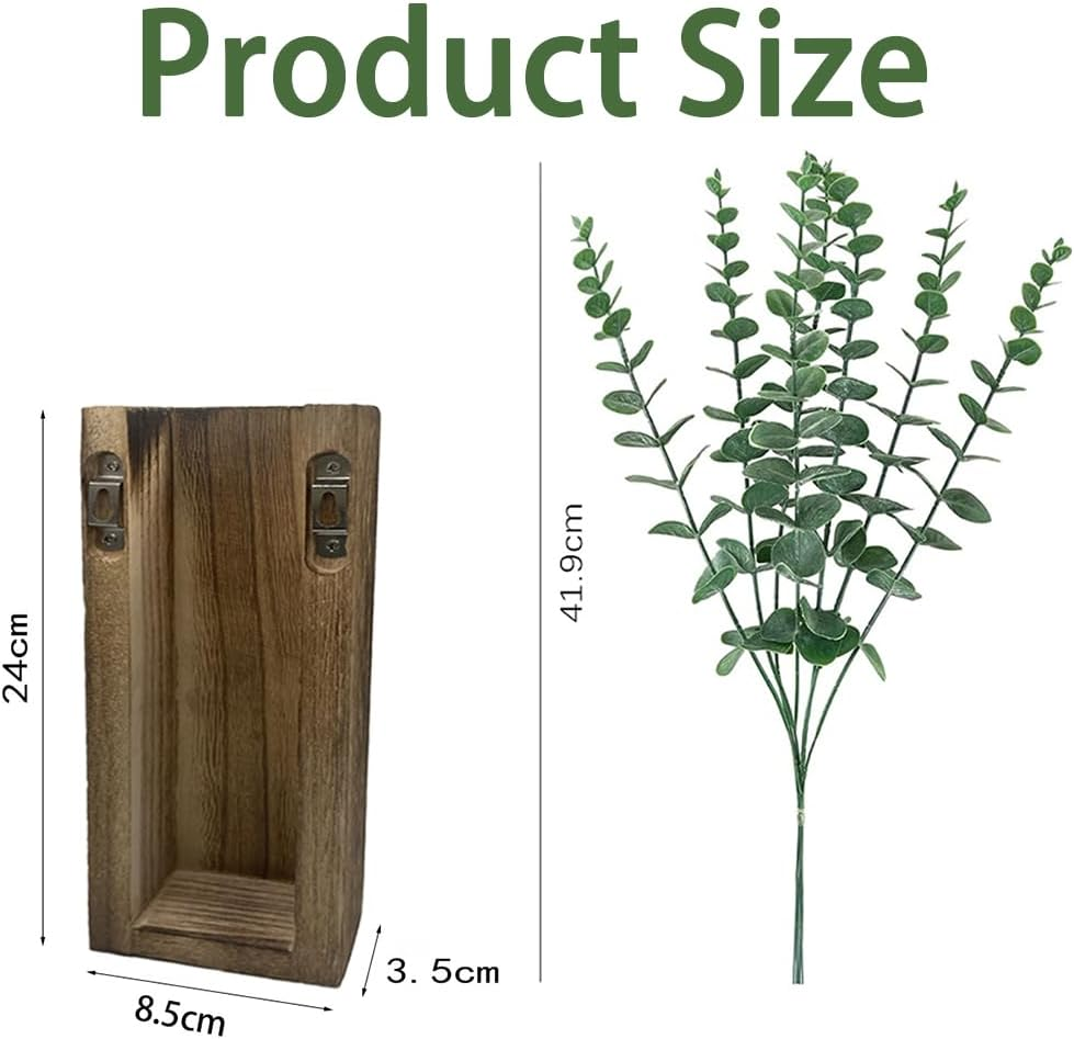 2 Pack Wood Wall Planter,Indoor Plants Holder,Wooden Vases,Hanging Plant Planter,Flower Vase,For Living Room Bedroom, Modern Farmhouse Decor Planter for Dried Flowers and Fake Greenery image number 5