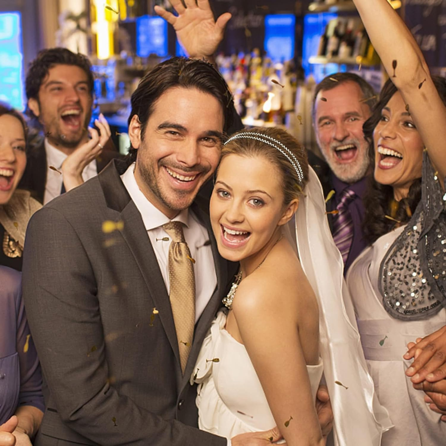 Rhinestone Headband 4 Pieces Rhinestone Glitter Sparkly Silver Headbands, Bridal Headband, Silver Hair Band, Women'S Hair Accessories, Wedding, Elegant and Stylish Headband, for Birthdays and Dates image number 3