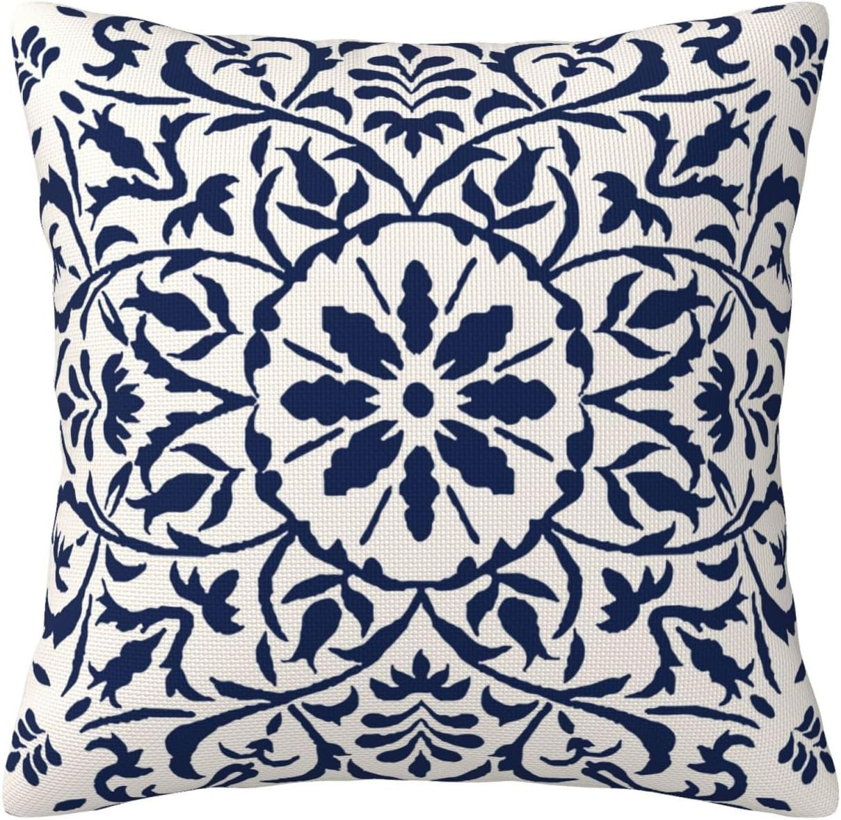 Set of 2 Navy Blue Boho Cushion Cover 50Cm X 50Cm Bohemian Geometric Modern Decor Square Linen Pillow Cases for Sofa Bed Couch Outdoor Cushions Covers 20X20 Inches image number 6