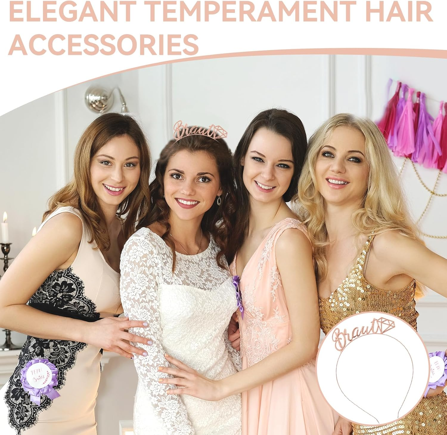 Bride to Be Decorative Team, Bride to Be Sash Bridal Accessories Veil, Jga Decoration Women Mug, Hen Party Napkins, Stag Party Women Decoration image number 3