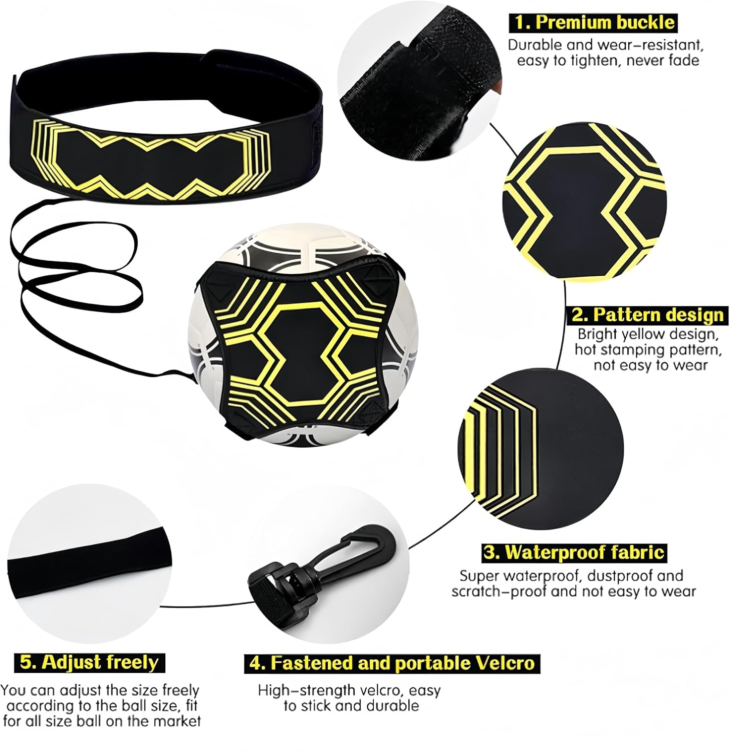 Football Training Belt, Single Player Football Practice Auxiliary Tool, Handheld Adjustable Football Kicking Training Equipment, Hands-Free Football Belt Suitable for Balls 3, 4,And 5 image number 4