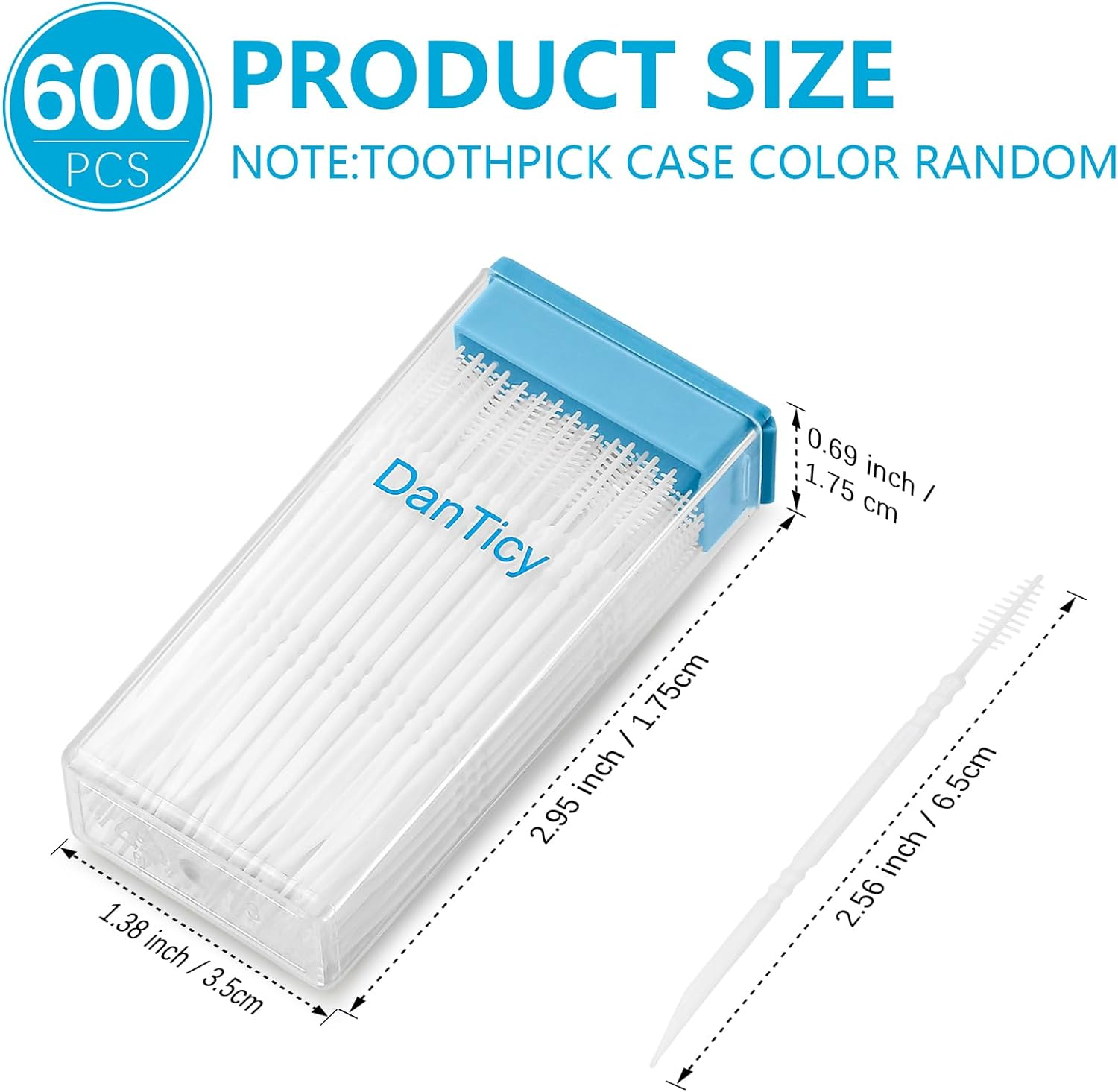 Danticy Brushpicks Interdental Toothpicks,Soft Bristle Dental Floss Picks Toothpicks,Helps Removes Plaque and Debris between Your Teeth 600PCS (Pack of 5) image number 3