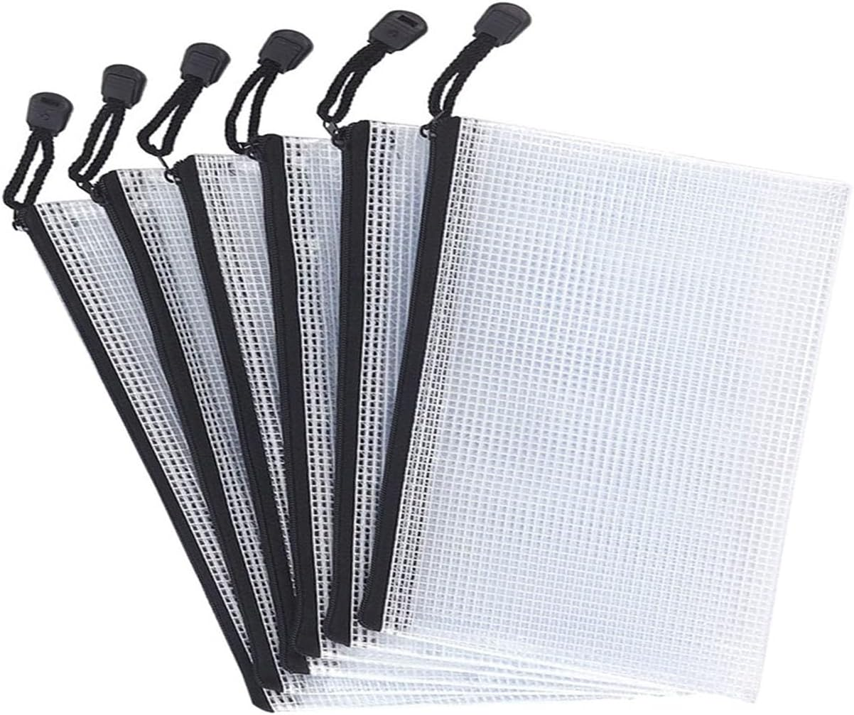 6Pcs Zip File Bags,Mesh Zipper Pouch Document,Waterproof Zip File Folders,Multipurpose Bags for School Office Supplies and Business Papers and Books Storage and Cosmetics Storage (A5 5Pcsmulticolor) image number 5