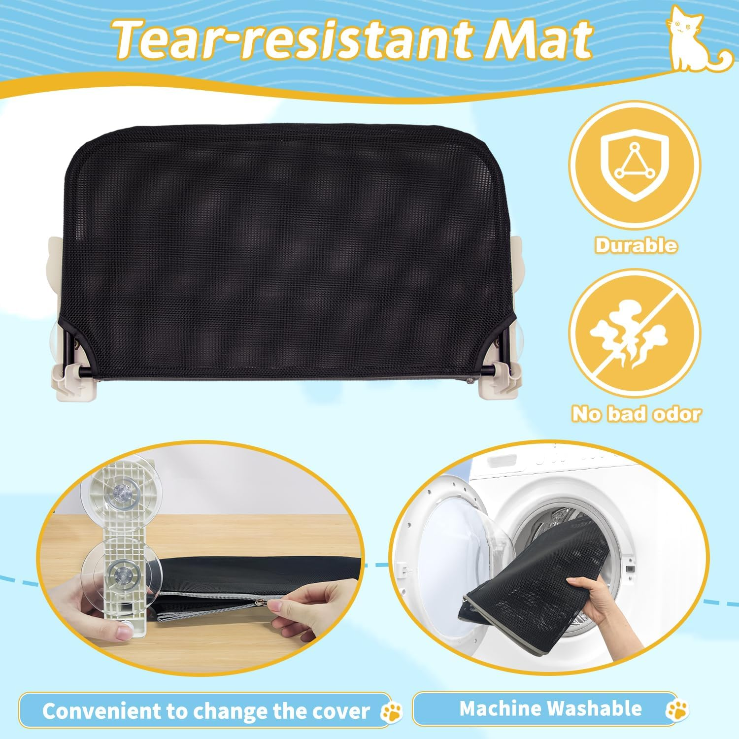 Dracarys Cat Window Lounger Cat Bed Window, Sturdy Foldable Cat Lounger Window Wireless Cat Hammock Window Indoor Cat Furniture with 4 Strong Suction Cups Holds up to 20 Kg image number 1