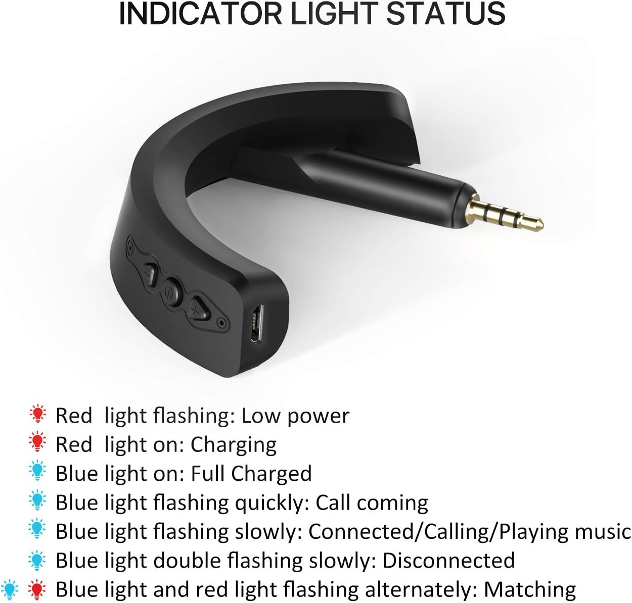 YOCOWOCO Aptx Wireless Bluetooth 5.0 Adapter for Bose Quietcomfort QC 15 with Mic/Volume Control, Black image number 3