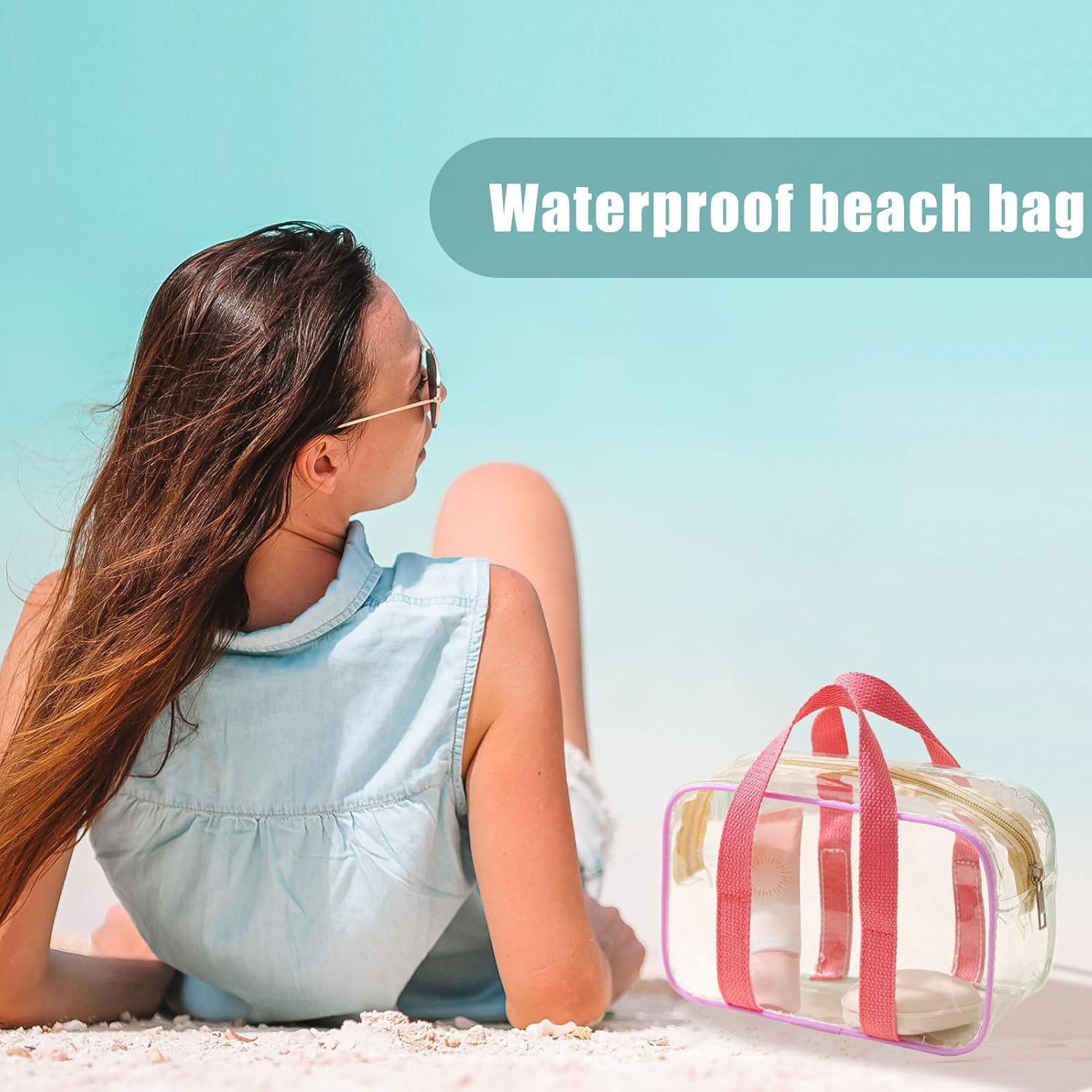 Transparent Travel Bag for Cosmetics and Hygiene Utensils, Travel-Friendly Storage for Plane, Waterproof Large Travel Organiser for Travel, Fitness, Holiday, Plane, School, Festival, Party