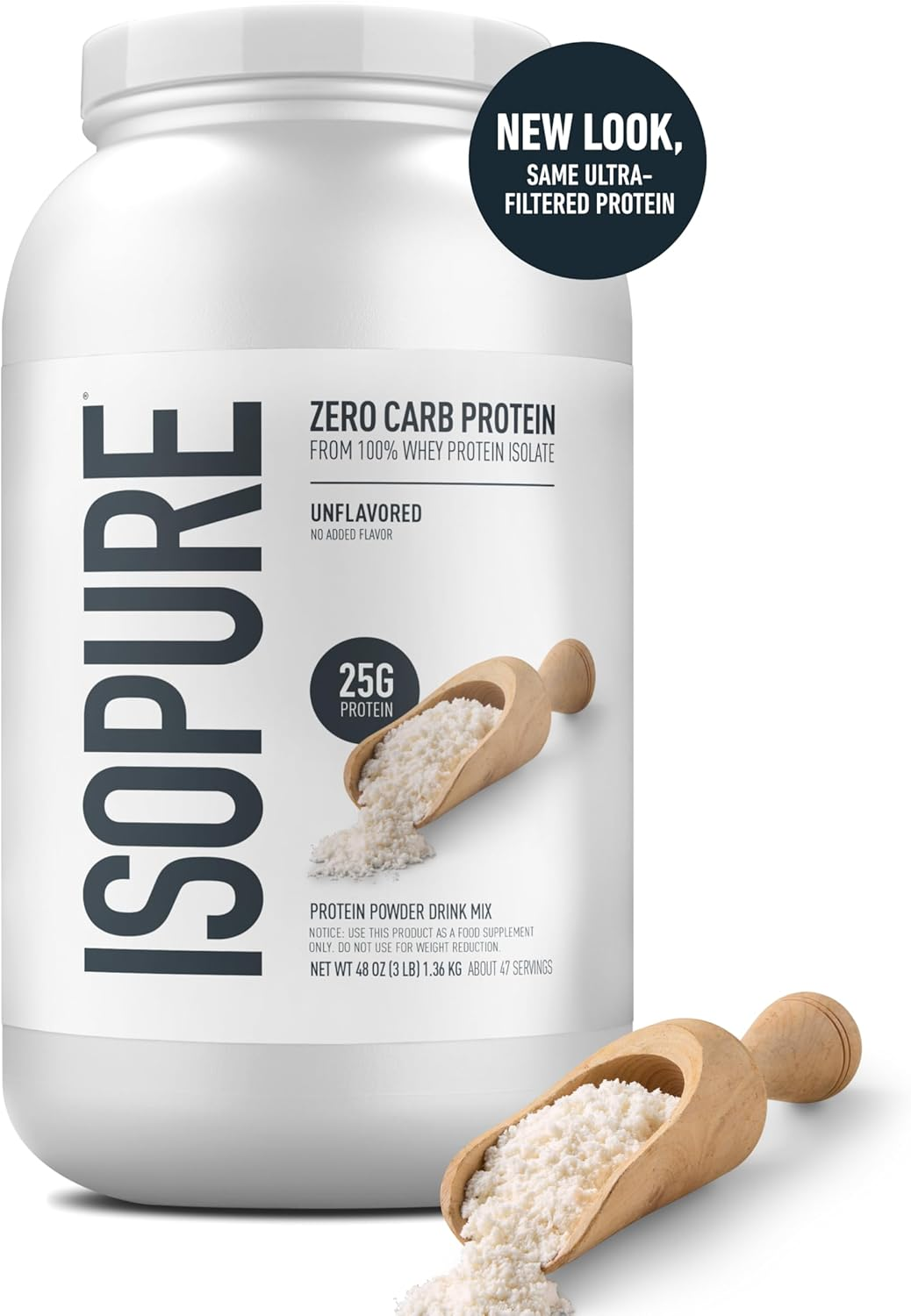 Isopure Whey Protein Isolate, Unflavored, 3 Pounds (Packaging May Vary) image number 6
