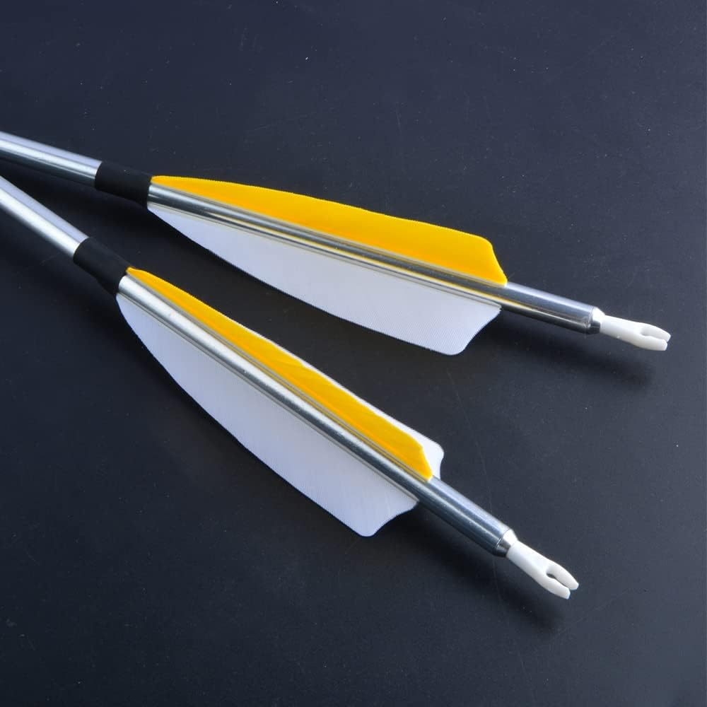 ZSHJGJR 31" Archery Aluminum Arrows 500 Spine Hunting Arrows with Removable Tips Natural Feather Fletchings Targeting Arrows for Compound & Recurve Bow 6/12 Pack image number 6