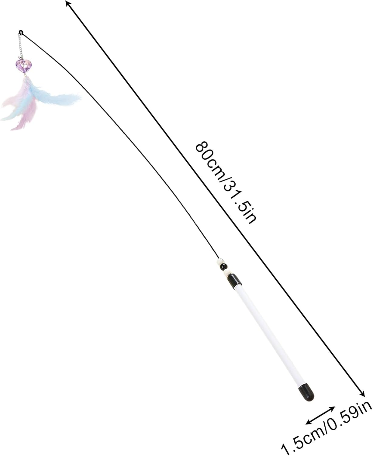 Qkbuza Cat Wand Toy - 31.5Inch Realistic Interactive Game - Interactive Cat Teaser - for Exercise Playtime Routine Enrichment Indoor Daily Bonding Relaxation Home Kitten image number 3