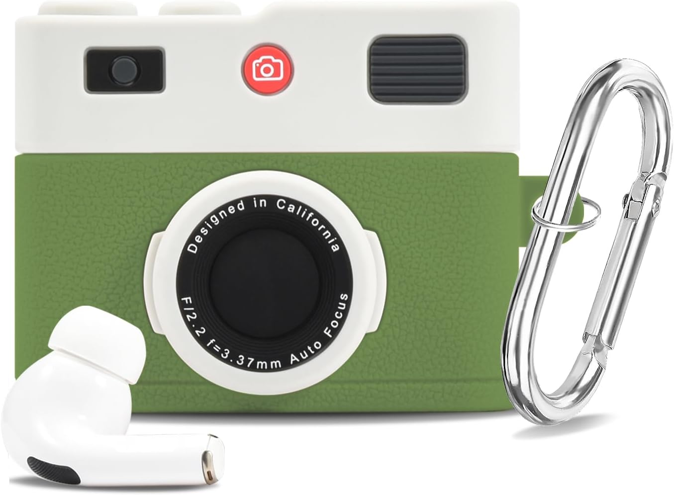 Airpods Pro 2Nd/1St Generation Case Cute 3D Camera Design Airpods Pro 2 Case Cover 2022/2023 Soft Silicone Charging Case for Apple Airpods Pro 2Nd/1St Gen for Women Men-White