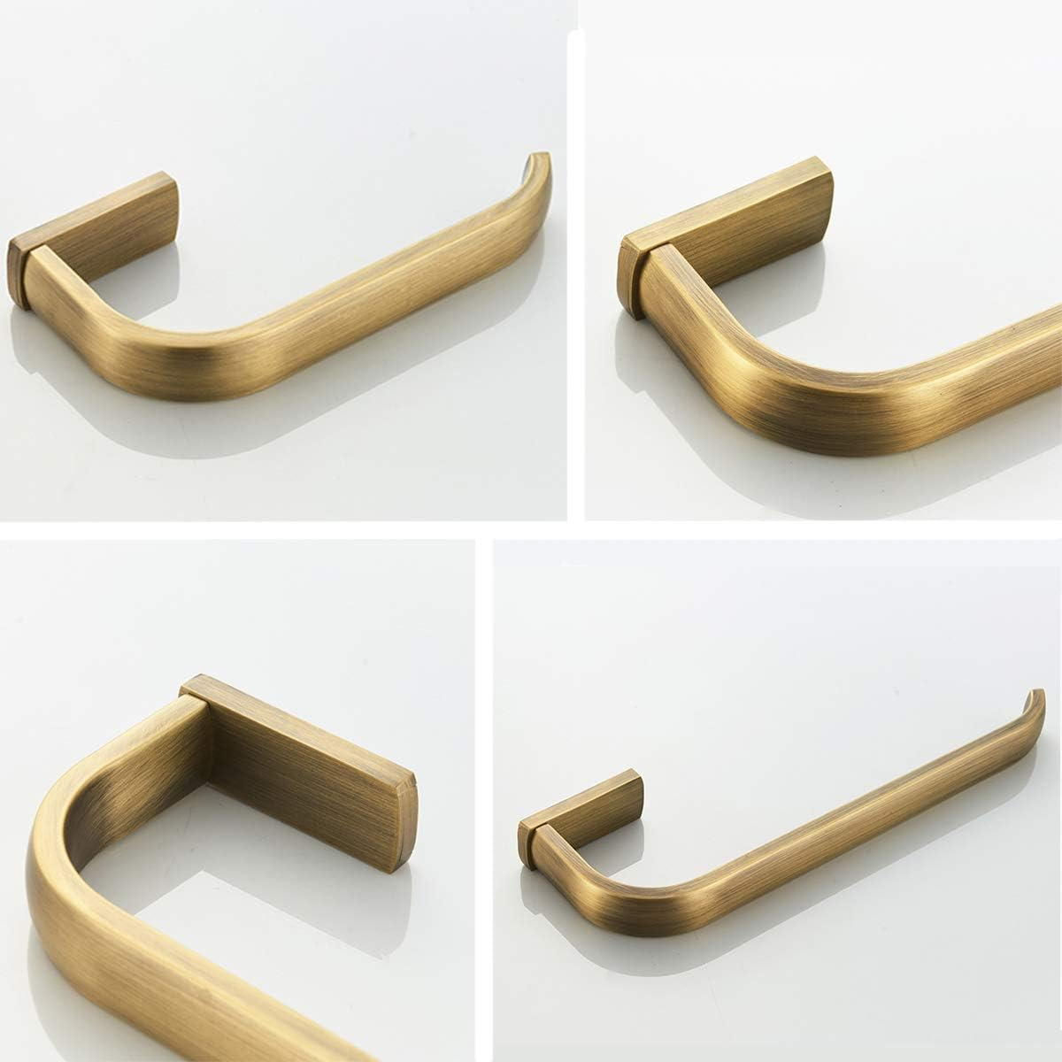 Flybath 2Pc Bathroom Accessories Set - Towel Ring and Toilet Paper Holder Antique Brass Wall Mounted, Brushed Bronze - Polished Chrome - 2Pc image number 3