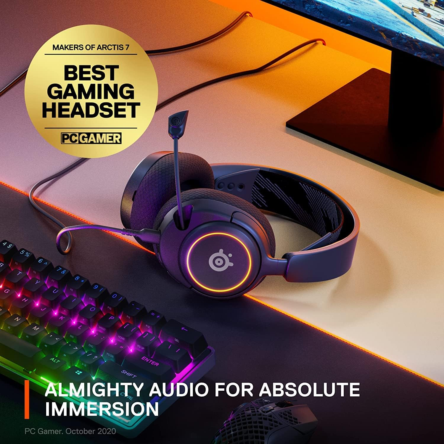 Steelseries Arctis Nova 3 Wired 3.5Mm AUX + USB-C Prism 2-Zone RGB Illumination Gaming Headset for PC & Playstation - Ai-Powered Noise-Cancelling Clearcast Gen 2 Microphone image number 4