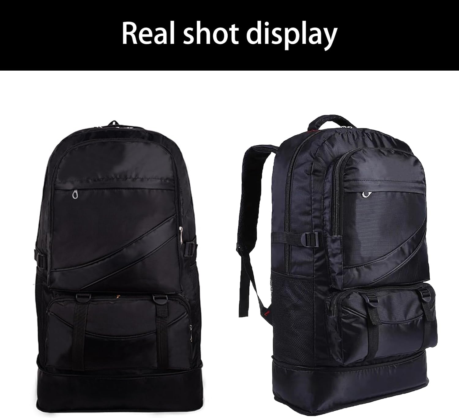 Toguma 65L Hiking Backpack Large Tactical Backpack for Woman Man Lightweight Travel Backpack Laptop Backpack for Climbing Camping Sport Outdoor (Black) image number 1