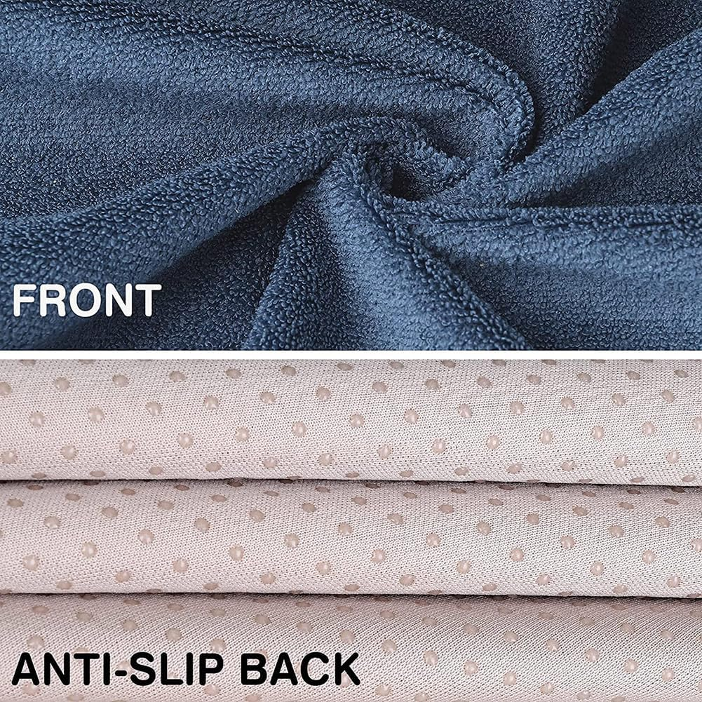 Waterproof Sweat Towel Car Seat Cover Sweat Carseat Protector,Perfect for Universal Anti-Slip Car SUV Seat, Great for Post Gym Workout, Running, Swimming, Beach and Hiking (Blue) - 2Pcs Black image number 7