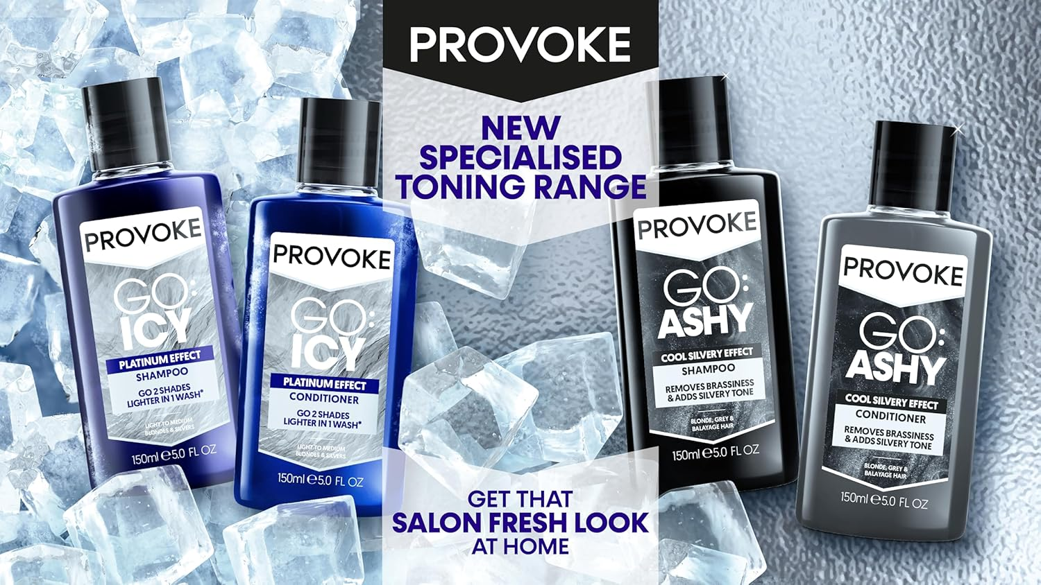 Provoke Touch of Silver Go Icy Conditioner 200Ml, Icy Platinum Look in Just 1 Wash, Triple Toning Technology, Cool down Warmer Brassy Tones for an Extra Light Colour, Enriched Keratin to Hydrate image number 3