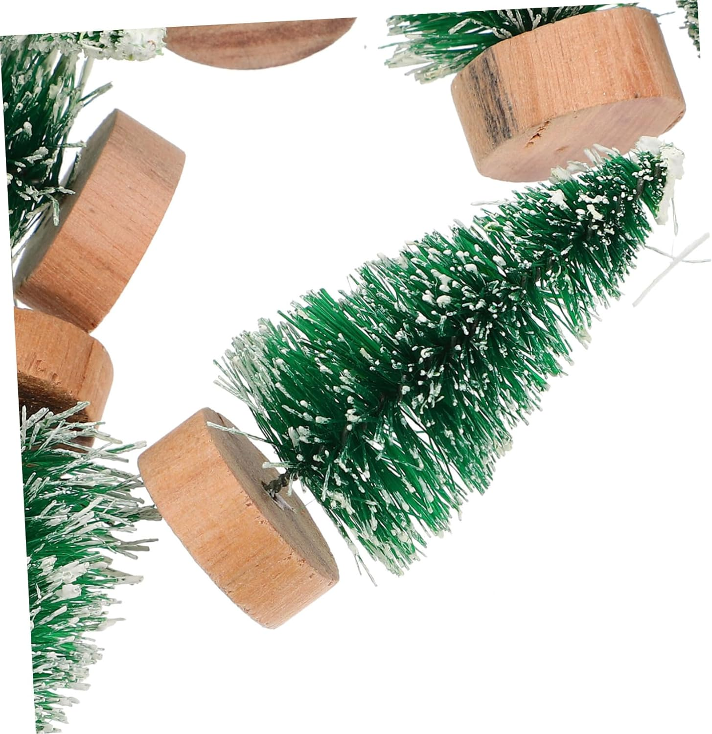 Mini Christmas Tree Decorations 24Pcs with Wooden Base Artificial Pine Trees for Desktop Fireplace Window Decor image number 5