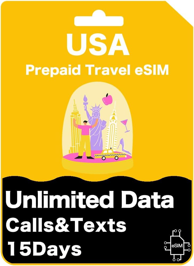 USA & Hawaii Prepaid Travel Esim Card - Unlimited 5G/4G Speed Data, Unlimited National Calls and Texts for 15 Days - T Mobile image number 4