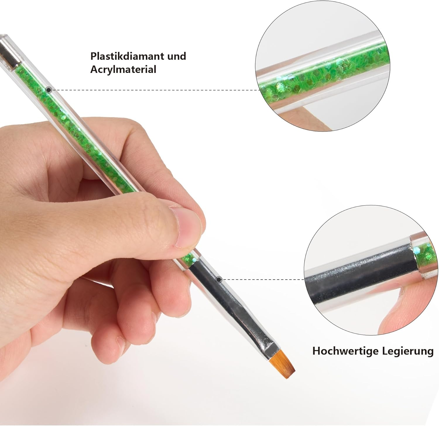 8-Piece Nail Art Brush Set, Brush for Nails with Double Head Nail Art Brush Set, Dotting Pen and Gel Brush for Nails, Precise Brush for Nail Design, Colour and Embellishments image number 5