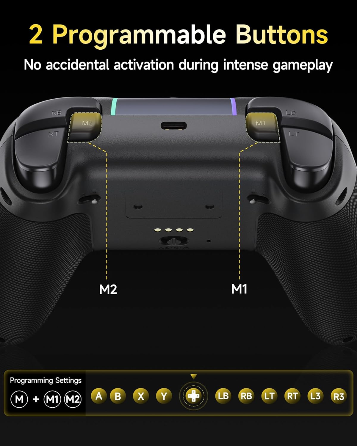 Easysmx X05PRO Wireless PC Controller &ndash; Quiet-Press Buttons, 2-Stage Impulse Triggers, 2 Programmable Buttons, Hall Joysticks, 1000Mah Battery, 1000Hz Polling Gaming Controller for Pc/Switch/Android image number 4