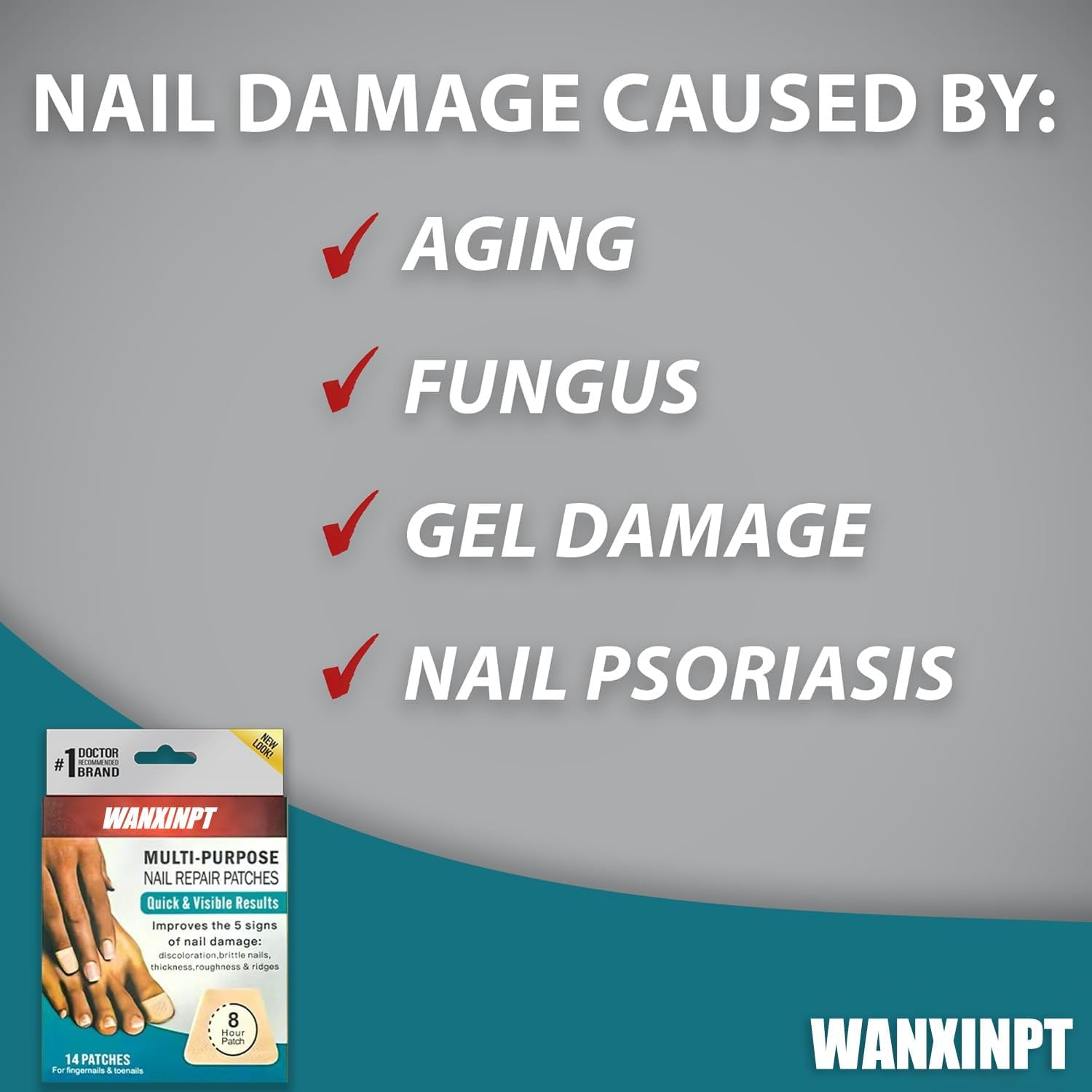 Multi-Purpose Nail Repair Patches - 14 Count - Nail Repair for Damaged Nails, 8-Hour Nail Treatment Restores Healthy Appearance image number 1