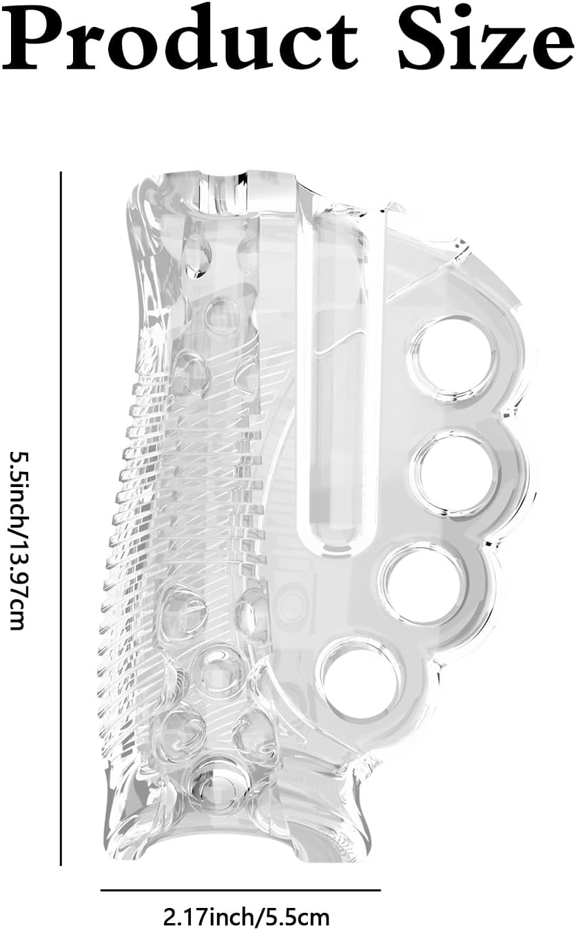 Mineens Transparent Male Masturbator - Male Masturbator with Handle - Realistic Oral & Vagina Textured Stroker, Soft TPE Masturbation Sleeve for Men image number 3