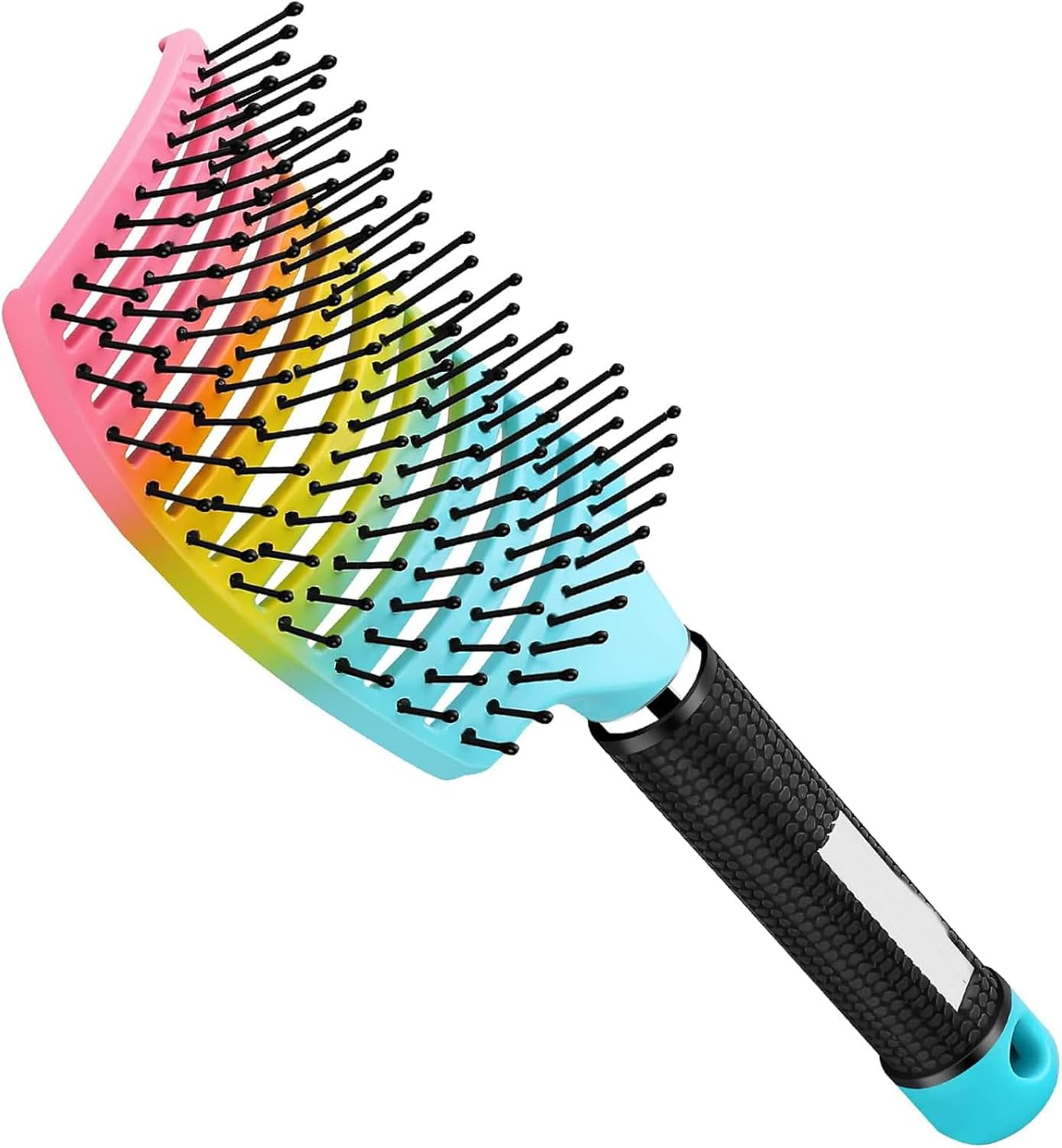 MKUCCD Hair Brush, Professional Curved Vented Brush for Faster Blow Drying for Women, Men, Paddle Detangling Brush for Wet Dry Curly Thick Straight Hair (Pink)