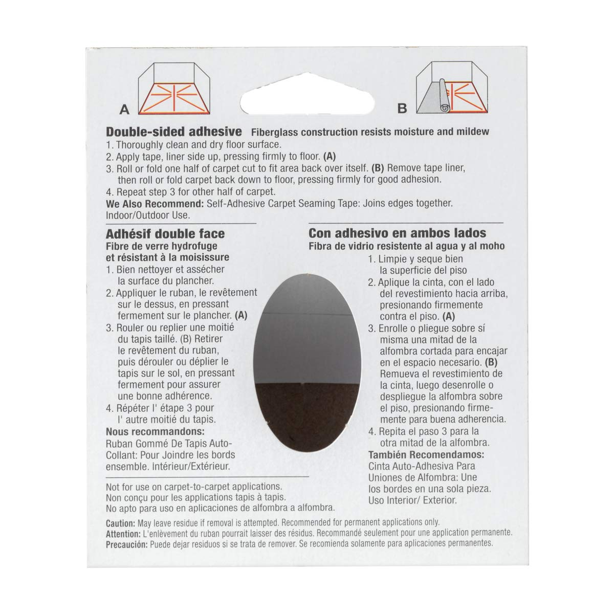 Duck Brand 392907 Indoor/Outdoor Carpet Tape, 1.41-Inch X 42 Feet, Single Roll image number 4