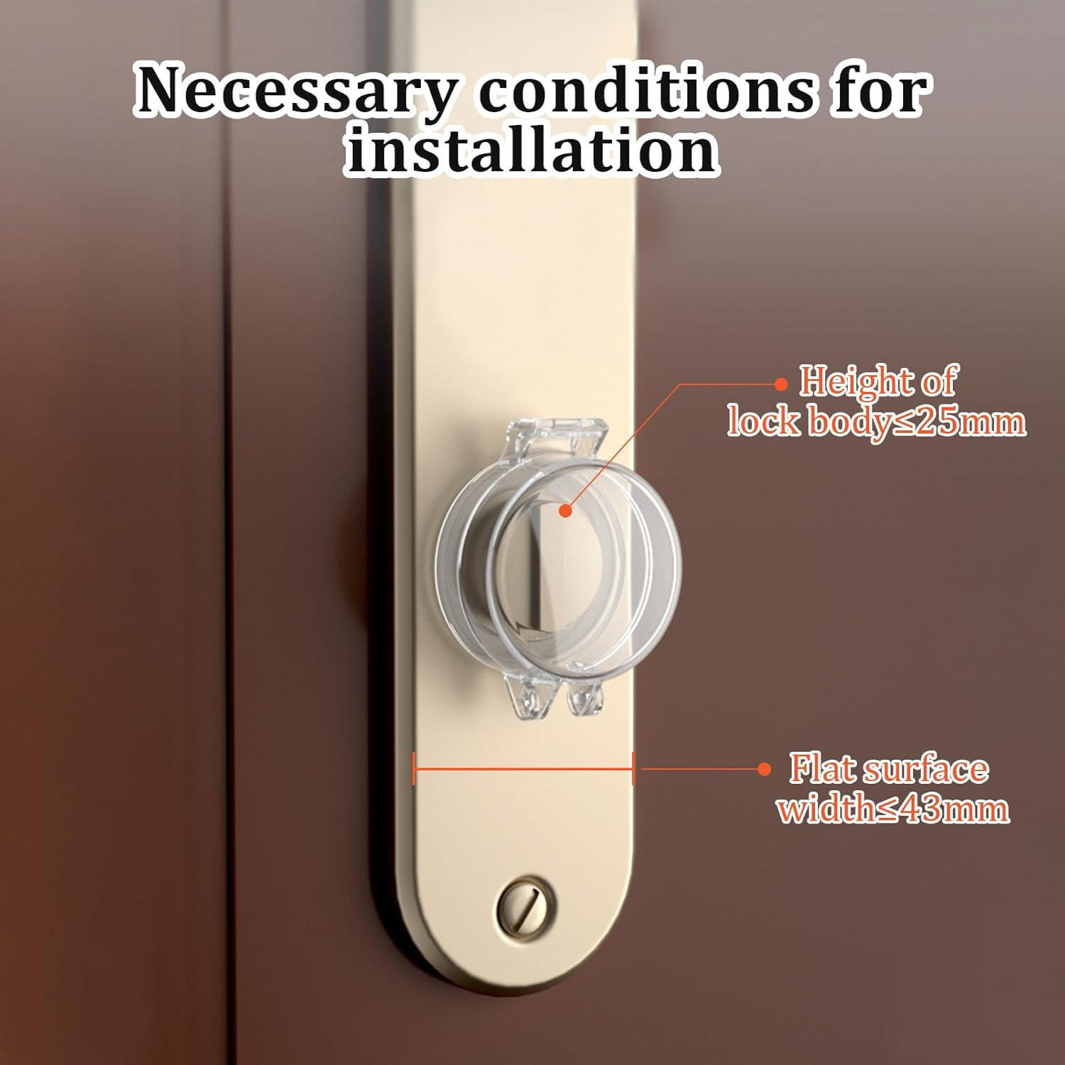 2 Pack Deadbolt Child Safety Lock Cover - Child Proof Deadbolt Cover & Door Knob Protector, Deadbolt Lock Cover for Kids, Prevents Accidental Locking (Fits Standard Locks) (Transparent) - Black image number 6