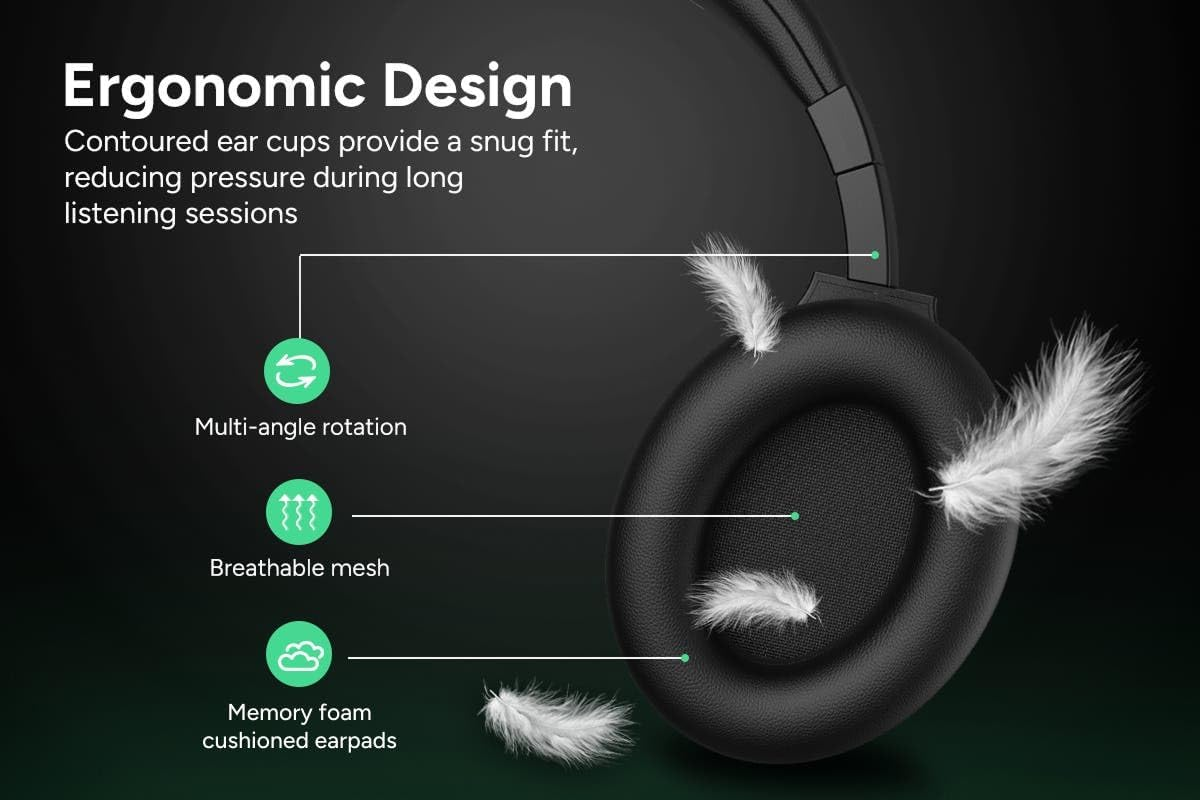 Kogan NC45 Pro Hybrid Noise Cancelling Headphones (Black) - KANC45PHBLK image number 5