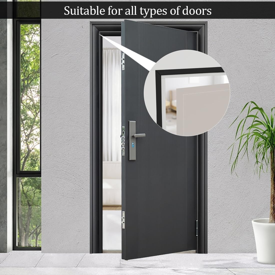 16.4 Ft Draft Excluder Strip for Windows and Doors,Wedge Shape Weather Seal Strip,Door Sealing Window Insulation Foam Tape,Black image number 1