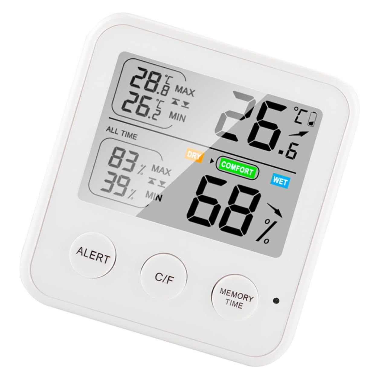 High Precision Digital Thermohygrometer for Indoor Use Multipurpose Hygrometer Thermometer with LCD Display Abs Material Accurate Temperature Humidity Sensor for Home Office image number 6