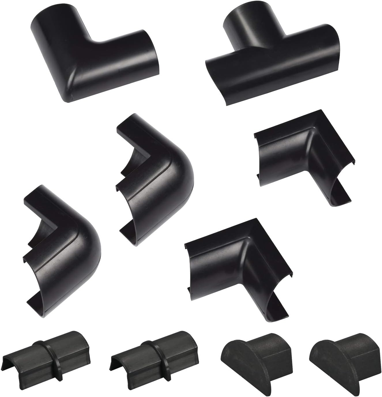 D-Line Mini Cable Trunking Clip-Over Accessory Multipack | Join Multiple Lengths of 30X15Mm Mini Cable Cover | 10 Piece Electrical Trunking Accessory Multipack - White