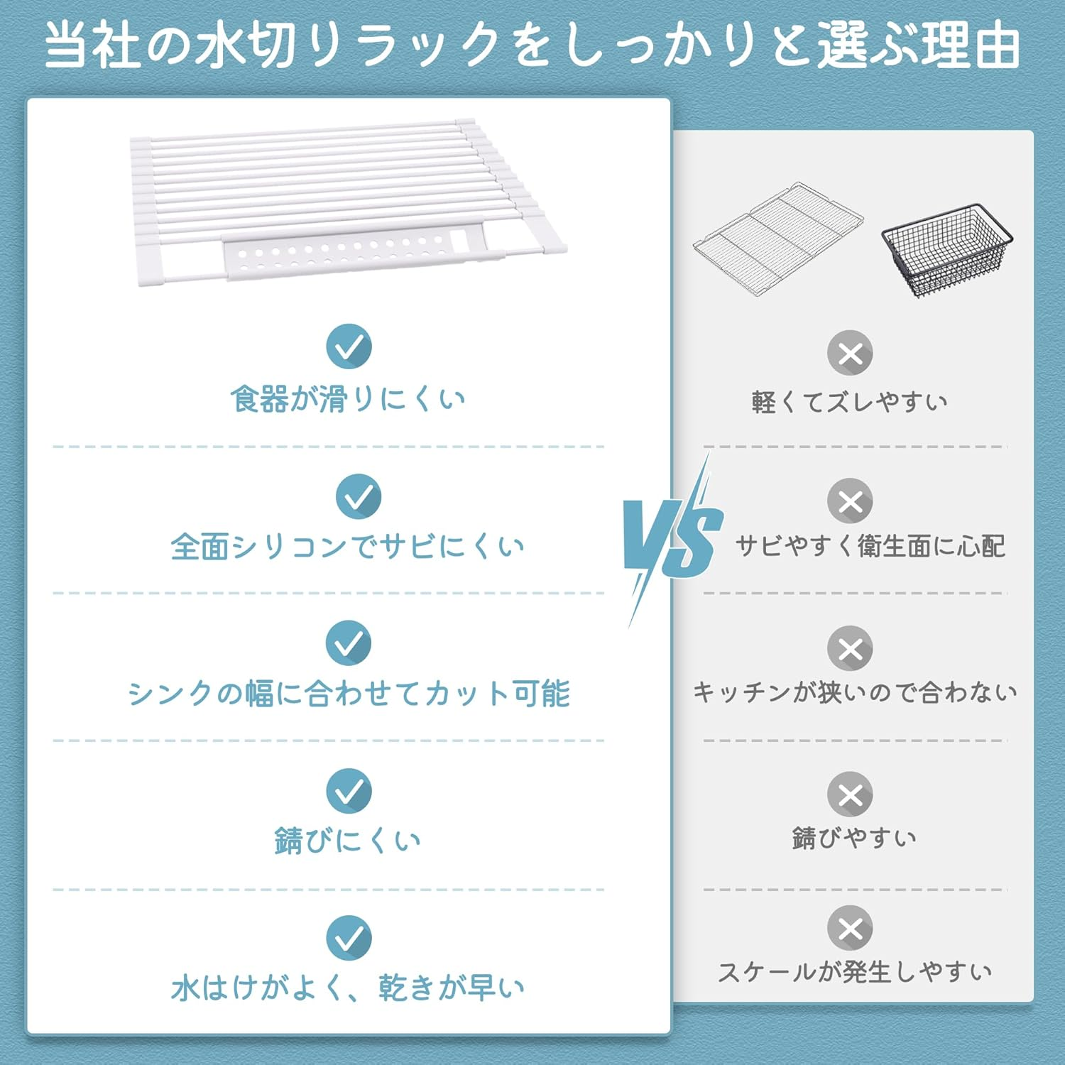 TITIROBA Dish Drying Rack, over the Sink, Foldable, Dishes, Tray Included, Compact, Silicone, Rust-Free, Space Saving, Kitchen, Sink Dish Drying Rack, Wide, 16.5 X 12.6 Inches (42 X 32 Cm), Off-White image number 6