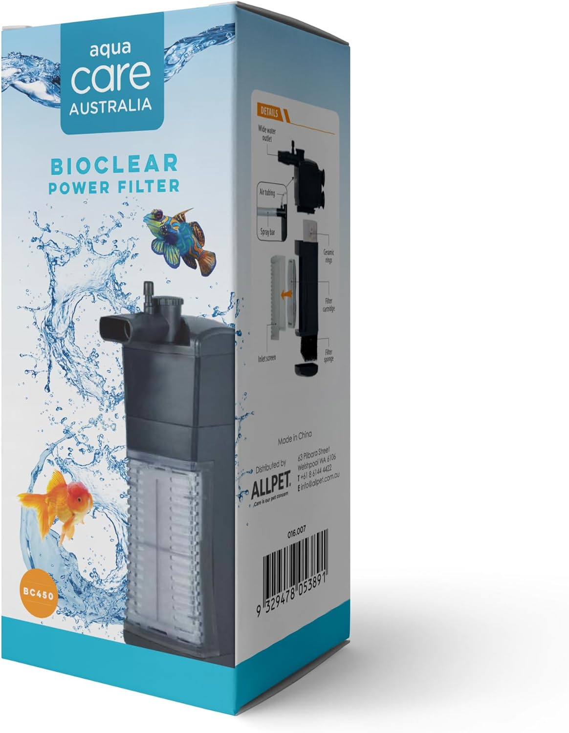 Aqua Care Aquarium Bio Clear Filter BC300, Flow Rate 300L/H - Four Layers of Filtration, 1-Year Warranty, Fish Tank Filter, Adjustable Flow, Black image number 4