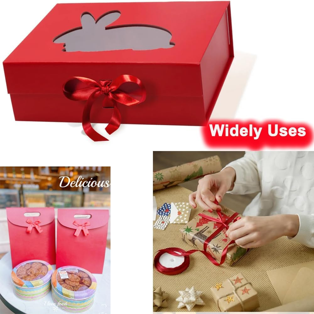 Ribbon for Gift Wrapping Satin Ribbon for Hair Crafting Thin Silk Fabric 25 Yard Sruban Decoratif Ribbon for Crafts Gift Valentine Ribbons (Red, 1.5Cm) image number 7