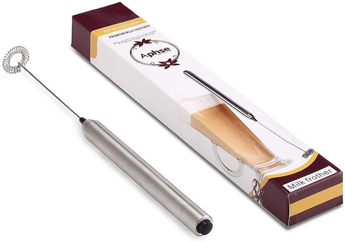 Aphse Electric Milk Frother Stainless Steel Touch Handheld Espresso Mixer Battery Operated Frother and Coffee Stirrer for Hot Chocolate Latte Coffee Milk Foamer image number 2