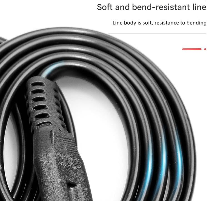 3M Longer Samsung TV Power Supply Cord Replacement for Samsung TV 24" 32" 40" 43" 48" 49" 50" 55" 60" 65" 75", UN40 UN43 UN48 Charger Cable, 90 Degree Angled 18AWG 2-Prong to L-Shaped C7 Power Cord image number 5