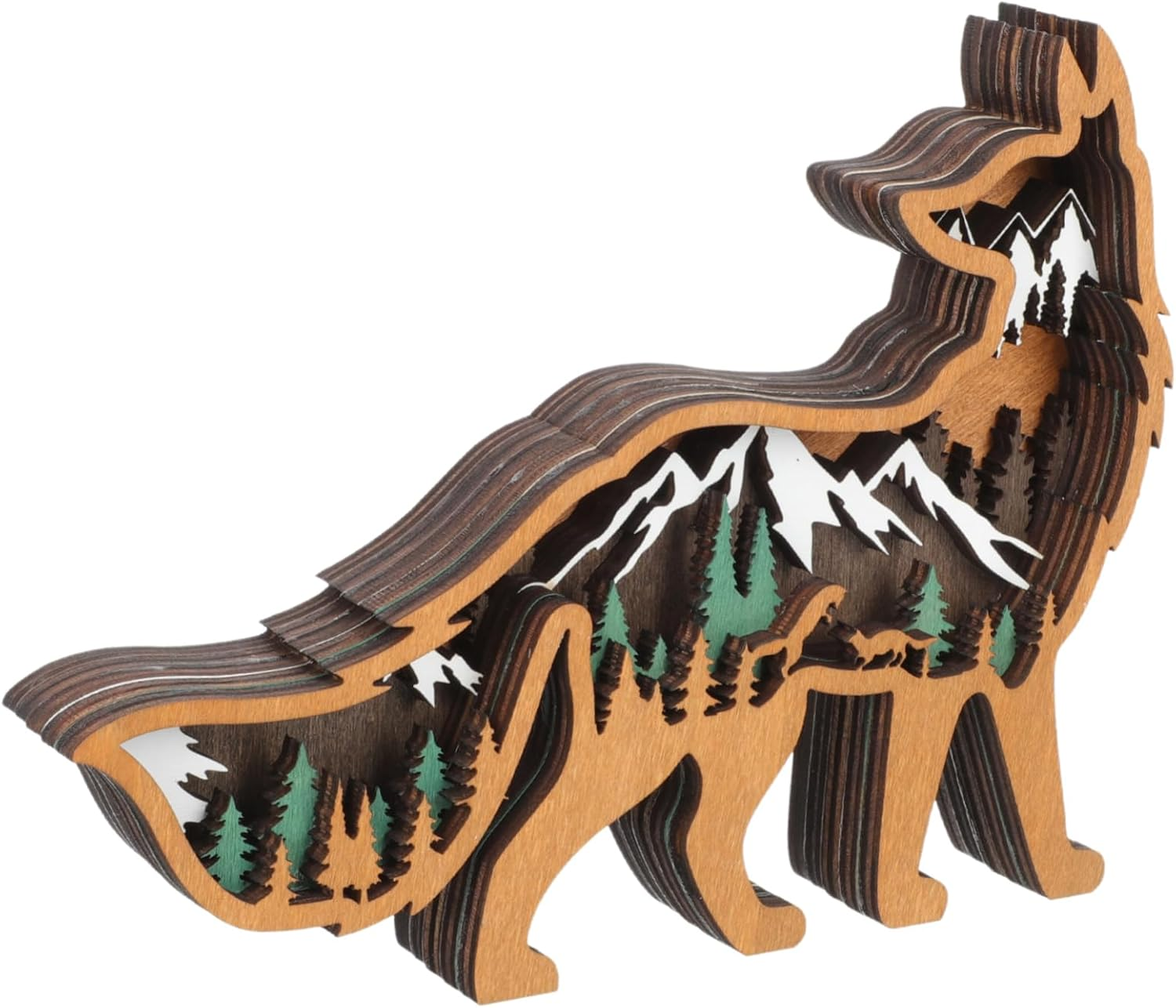 Wood Animal Decoration Christmas Wood Craft Desktop Ornament for Home Party and Window Display image number 3