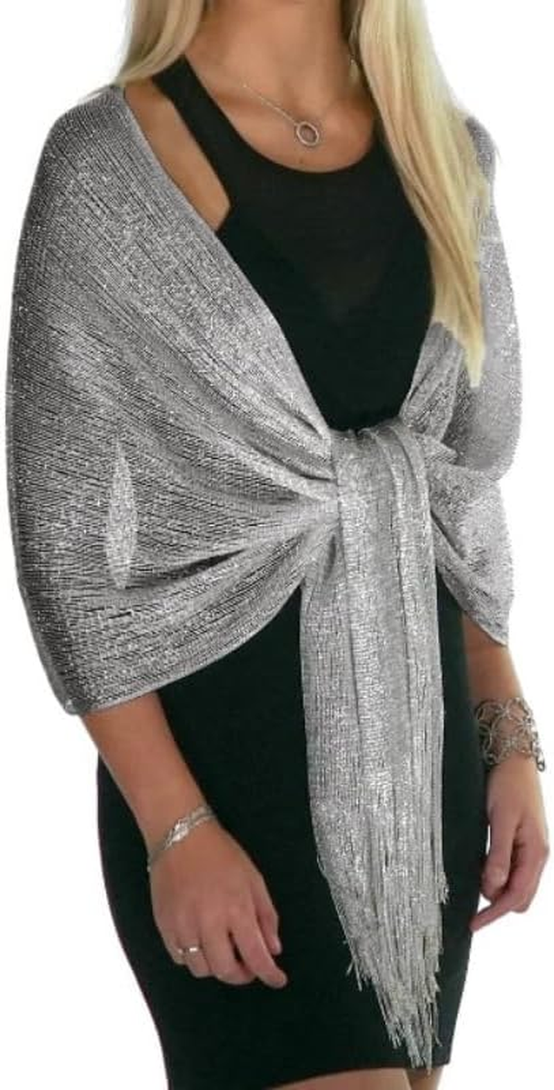 Metalic Shawls and Wraps for Evening Dresses Women'S Evening Gown Bride Bridesmaid image number 5