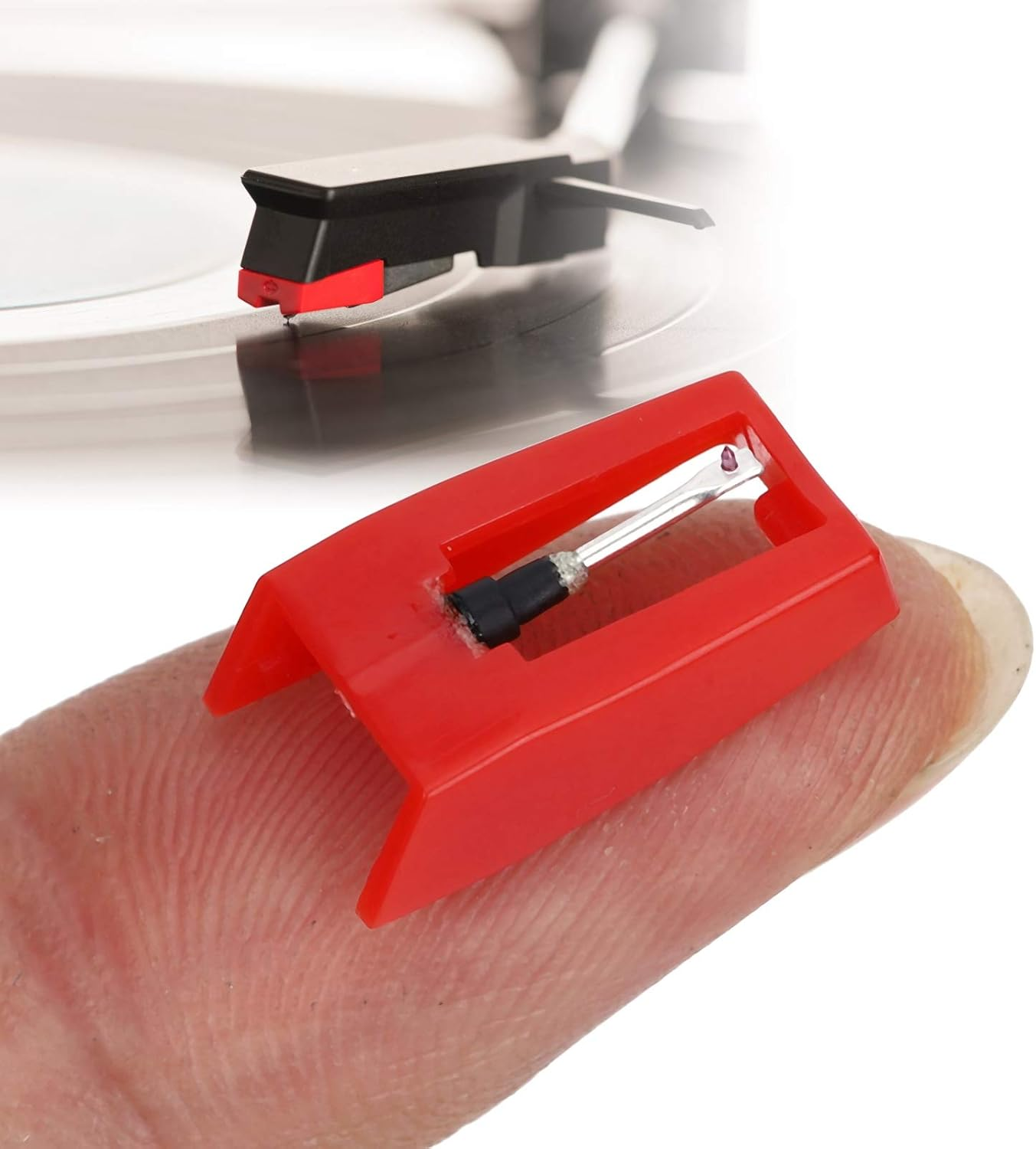 Phonograph Needle, ABS Plastic and Aluminum Arms Installed Manually Phonograph Stylus Stable Performance with 4 Phonograph Stylus for Most Phonographs image number 5