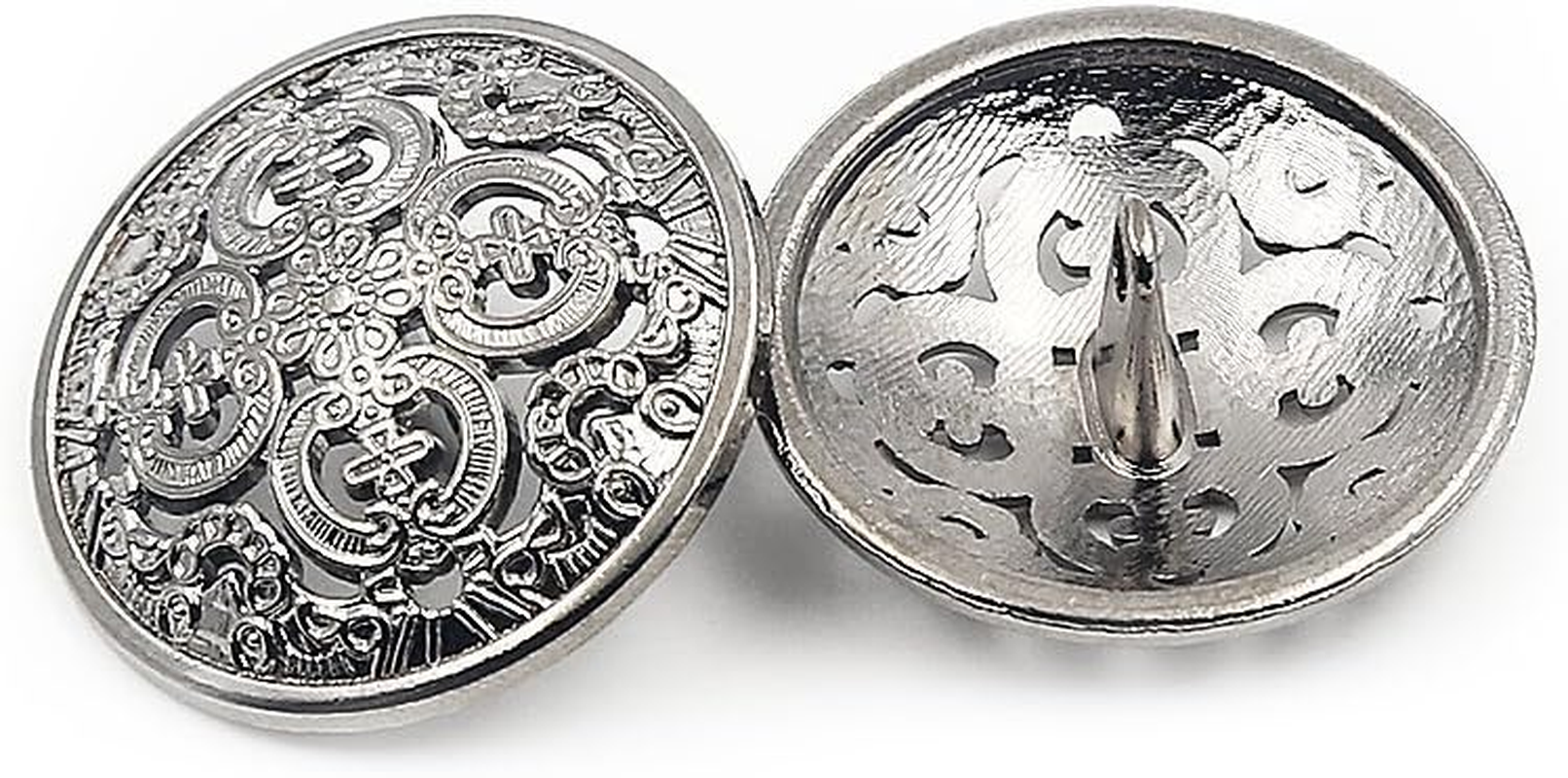 10PCS Clothes Button - Retro Hollow Sewing Button Shank round Shaped Metal Button Set for Men Women Blazer, Coat, Uniform, Shirt, Suit and Jacket, Gold, 20Mm image number 5