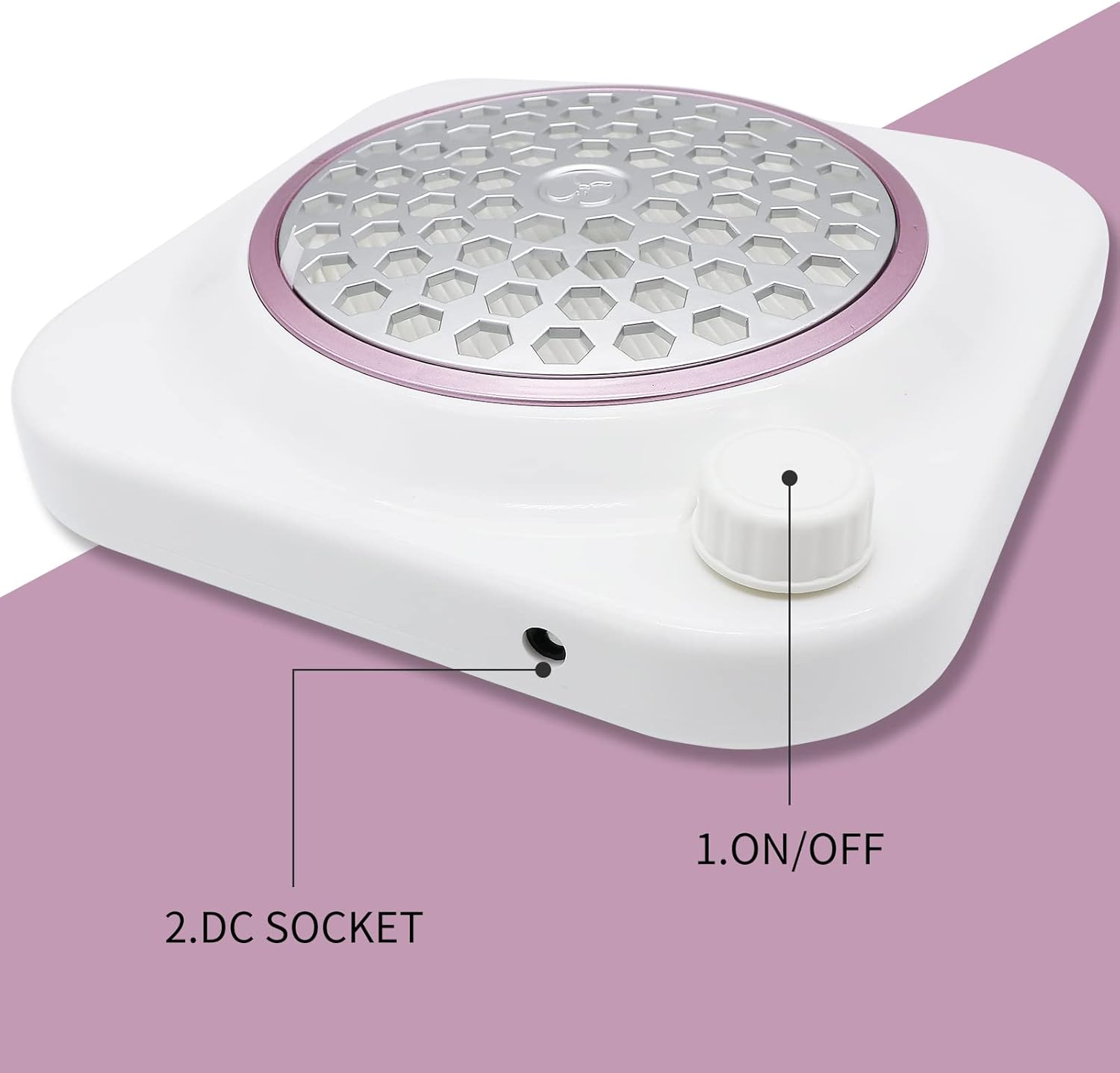 ELEVEN EVER 48W Nail Dust Collector with Reusable Filter,Powerful Vacuum Fan Acrylic Nail Tech Dust Collector for Acrylic Gel Nail Polishing, Low Noise, Nail Salon