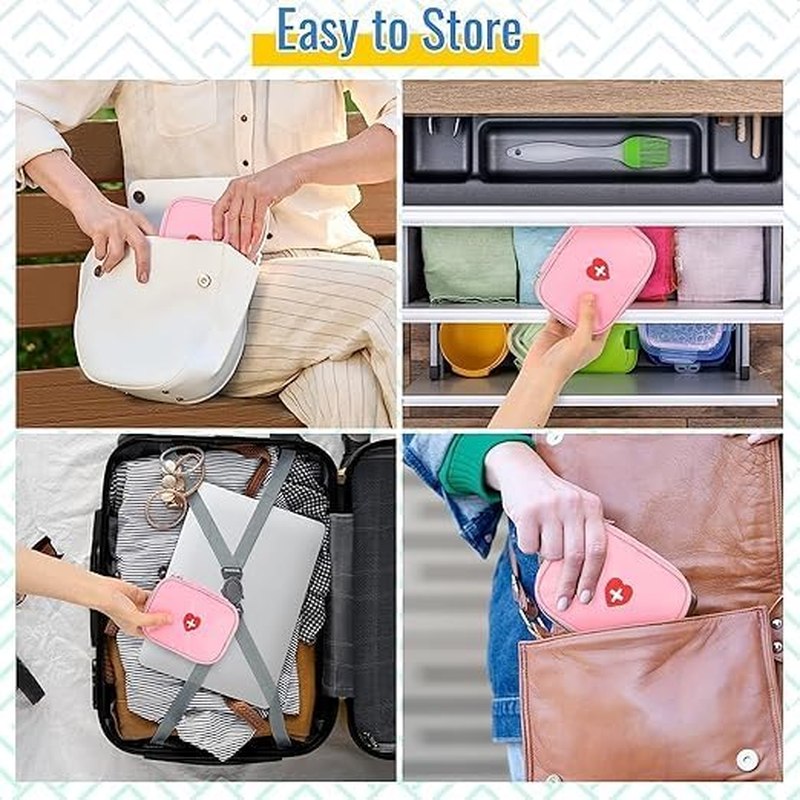 Mini Medical Bag Empty Travel First Aid Bag, 2Pcs Portable Empty First Aid Bag Travel Medicine Pouch,Empty Travel Medicine Bag Small Medical Organizer Storage Pouch,Empty First Aid Bag Medicine Pouch image number 6