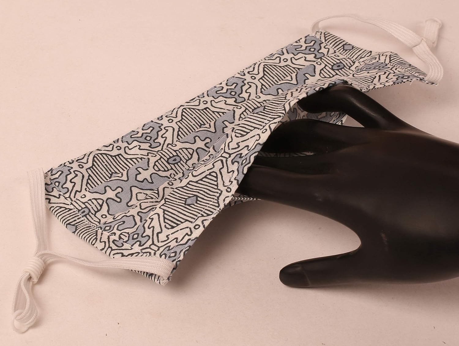 Touchstone Indian Heritage Fabric Adjustable Filter Pocket Nose Bridge Double Layer Cotton Face Mask Reusable Washable for Men, Women (Pack of 4). Brown Blue Black Sea Green