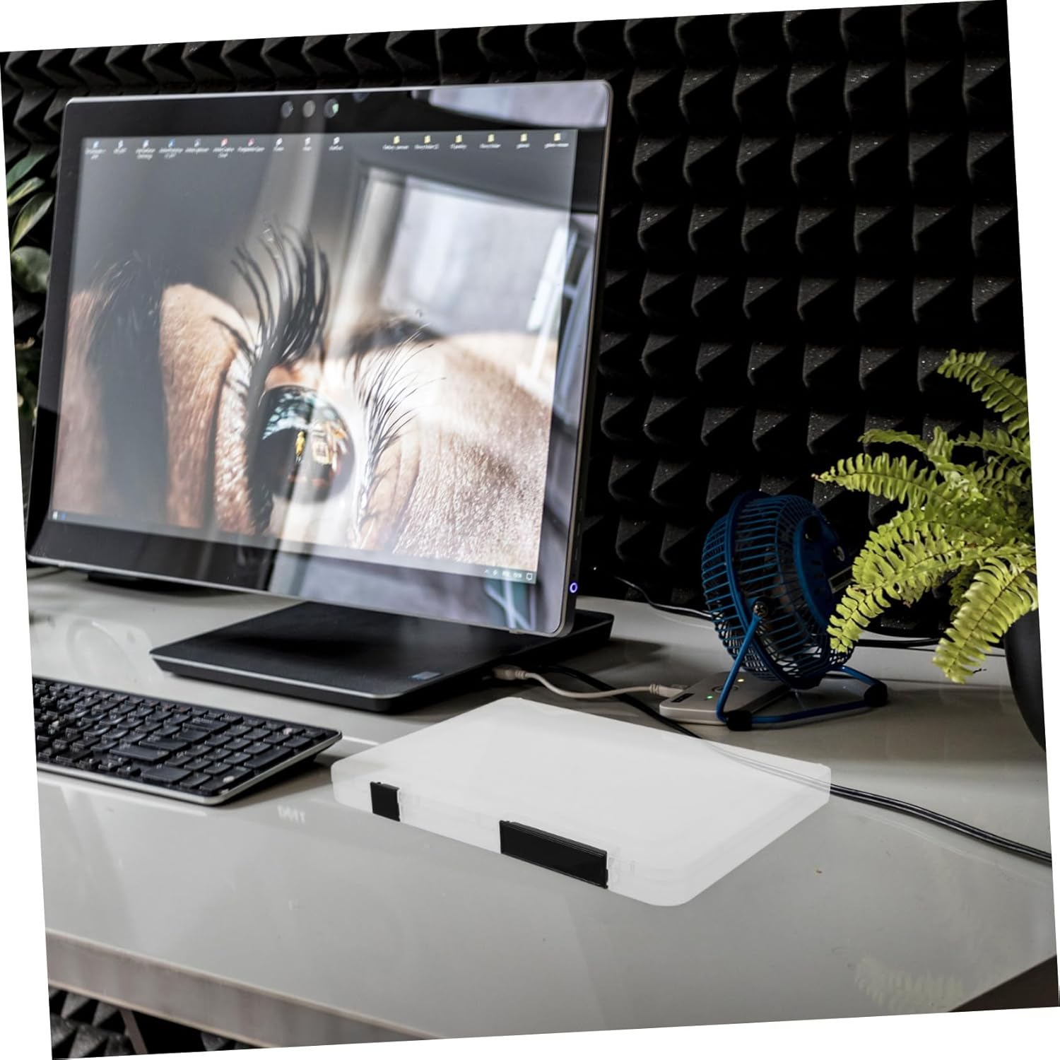 CAXUSD A5 Plastic Document Storage Box Lid, Desk Organiser for Office and Home, Black Slim File Holder for Scrapbook Paper and Magazine Storage image number 6