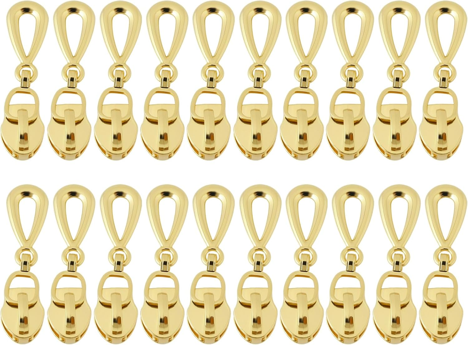 Create Idea 20Pcs No.5 Non Locking Zippers Sliders 6Mm Metal Teardrop Shape Zipper Puller 4Cm Slider for Nylon Coil Zippers for 6Mm Open Zipper Sliders