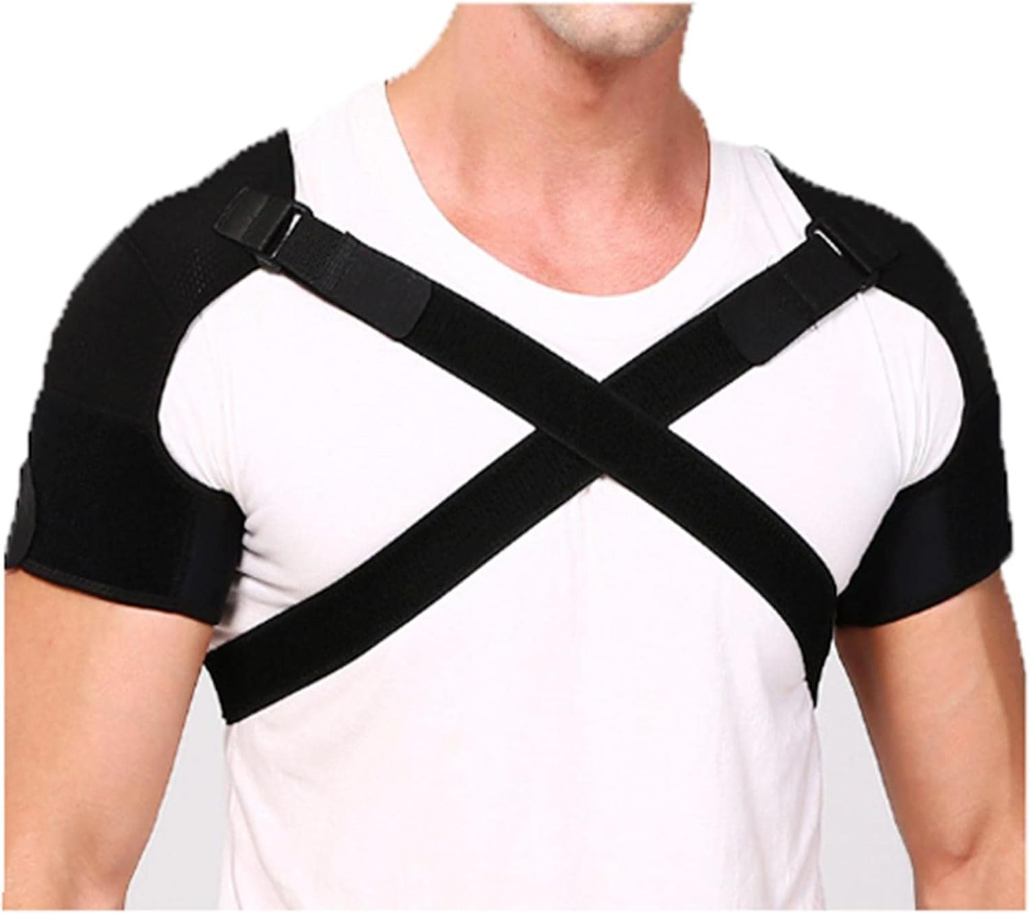 Double Shoulder Brace Shoulder Support Strap for Men Women Rotator Cuff,Dislocated Joints,Muscle Pain Relief, for Posture Correction Shoulder Belt Back Stabilizer,M image number 4