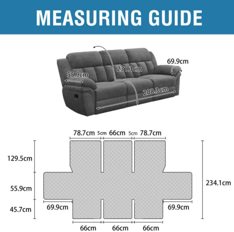 Smarcute 100% Waterproof Recliner Cover 1-Piece Recliner Sofa Cover for 3 Cushion Couch Furniture Protector Cover with Non Slip Backing and Strap for Kids, Dogs, Pets(3 Seater, Chocolate) image number 5
